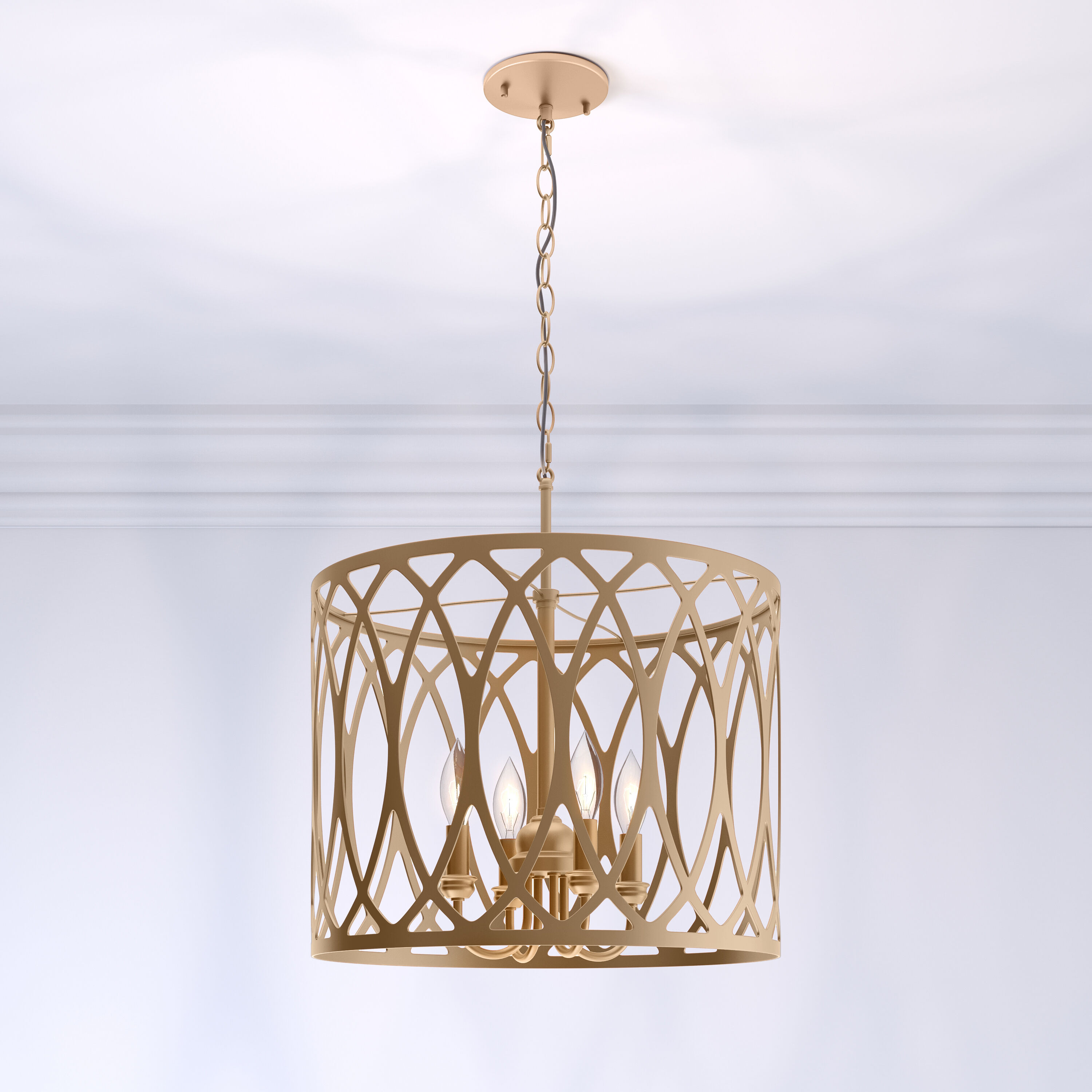 Arelyn 4 Light 18 inch Painted Modern Gold Pendant Ceiling Light